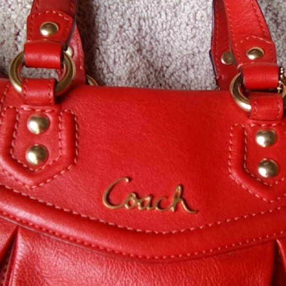 COACH Ashley F19247 Orange Leather Purse - Picture 11 of 15